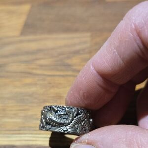 Silver Floral Engraved Ring